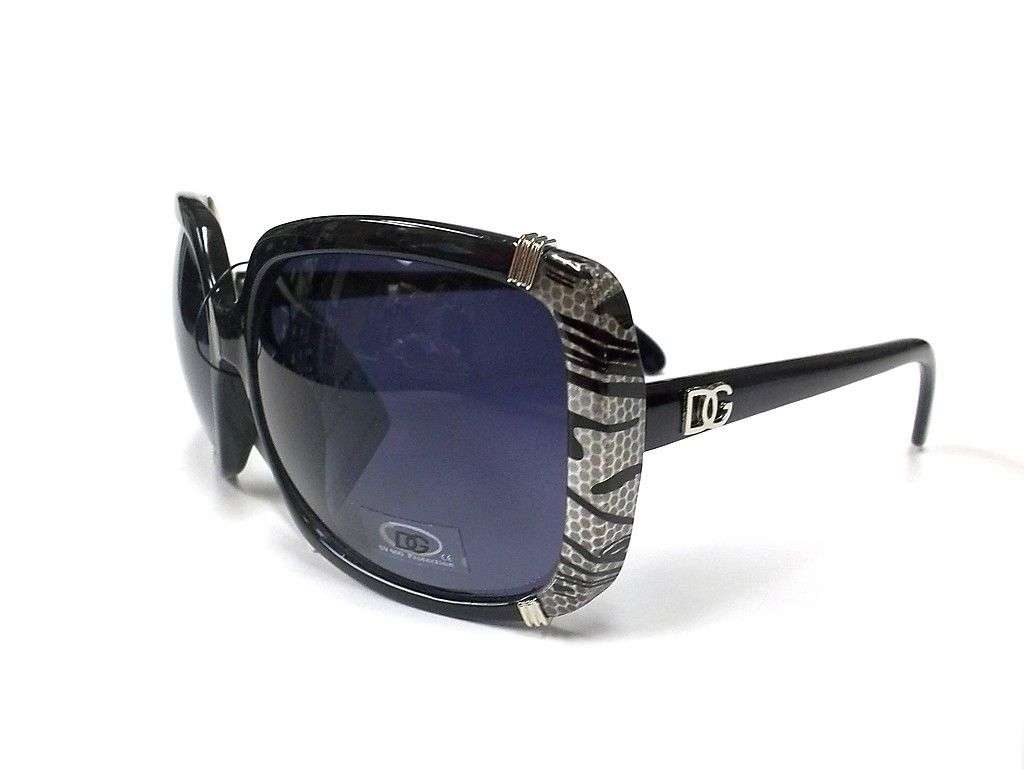 DG Womens Vintage Oversized Snake Skin Rim Sunglasses