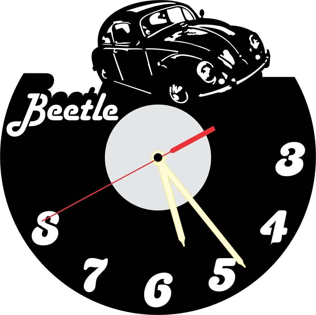VW Beetle Vinyl LP Wall Clock