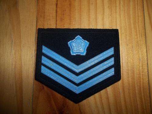 SAAF Flight Sergeant Rubberised Rank As Worn On Leather Flying Jacket (4 Pins)