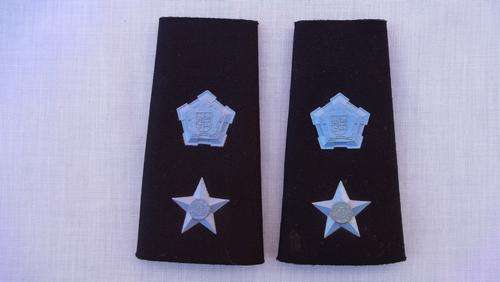 SAAF Kommandant Rubberised Ranks Blue On Black As Worn On Leather Jacket