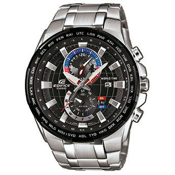 CASIO EDIFICE EFR-550D-1AVUEF CHRONOGRAPH QUARTZ - WORLD TIME ****LOOKER*** GREAT WATCH