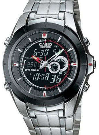 CASIO EDIFICE EFA -119BK-1A ANALOGUE DIGITAL WORLD TIME WATCH