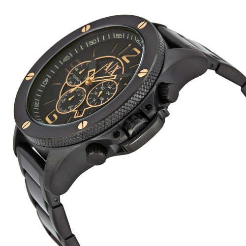 ARMANI EXCHANGE BLACK DIAL BLACK ION-PLATED CHRONOGRAPH AX1513  **Stunning Watch**