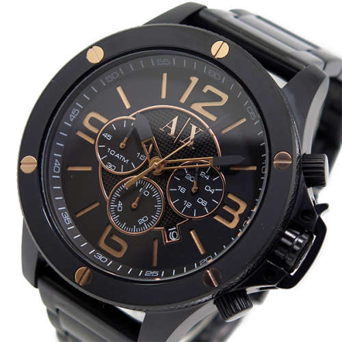 ARMANI EXCHANGE BLACK DIAL BLACK ION-PLATED CHRONOGRAPH AX1513  **Stunning Watch**