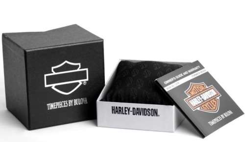 HARLEY- DAVIDSON BY BULOVA BLACK EAGLE 76A12-  QUARTZ WATCH IN BOX WITH PAPERS***LUXURY***