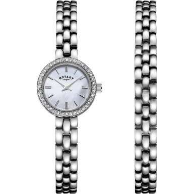 ROTARY LB00017-BRS-07S ** LADIES WATCH GIFT SET**HIGH END QUALITY  * AUTHENTIC** IN ROTARY BOX