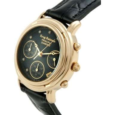 Krug Baumen  Ladies Principle 8 Diamond GP Watch Black Leather Strap  -Stunning Great Looking Watch