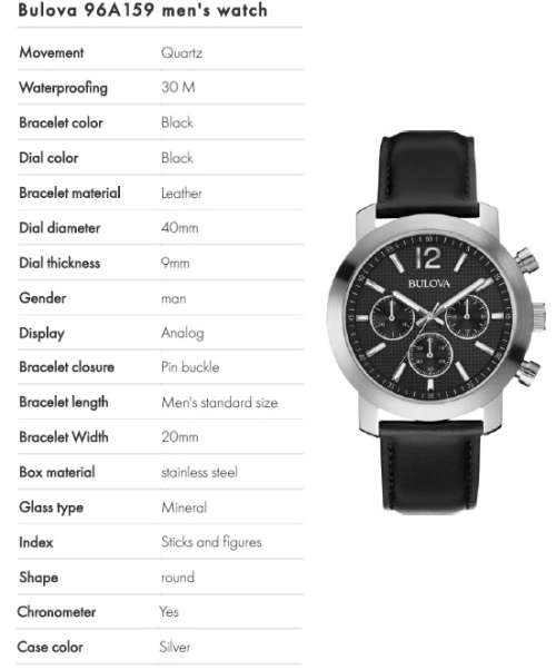 BULOVA 96A159 - MEN`S QUARTZ CHRONOGRAPH NEW IN MANUFACTURERS BOX