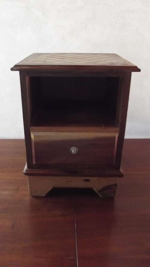 Little bedside table with chessboard