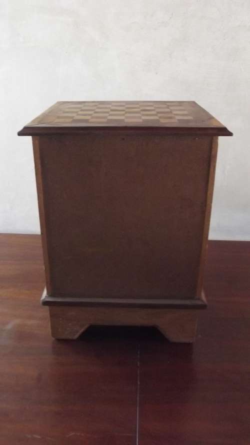 Little bedside table with chessboard