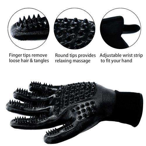 Pet Grooming Glove - Gentle De-shedding Glove