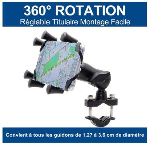 Bike or Motorcycle Cell Phone Mount - For any Smartphone & GPS - MOTOPOWER MP0619