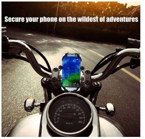 Bike or Motorcycle Cell Phone Mount - For any Smartphone & GPS - MOTOPOWER MP0619