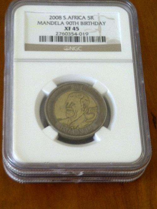 XF45 2008 MANDELA R5 COIN XF45 !!! COMPLETE YOU COLLECTION, ONE OF ONLY 4 IN THIS GRADE!!!!!!!!!