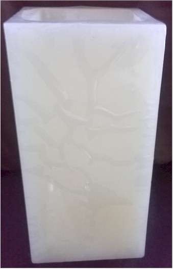 FLAMELESS TALL RECTANGLE WAX CANDLE - CREAM COLOUR