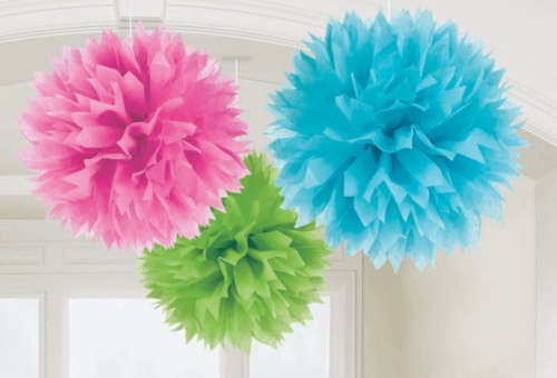 Shabby Chic Hanging Poms