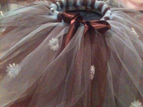 Tutu with chiffon and pearl flowers
