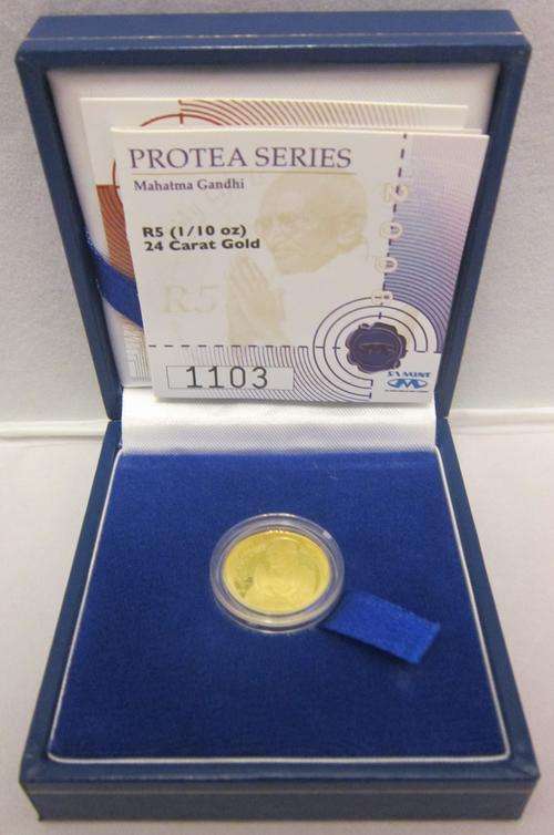 ***1/10oz Protea 2008 Mahatma Gandhi Gold Coin - Nobel series***