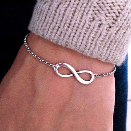 In Stock - Delicate Silver Colour Infinity Bracelet