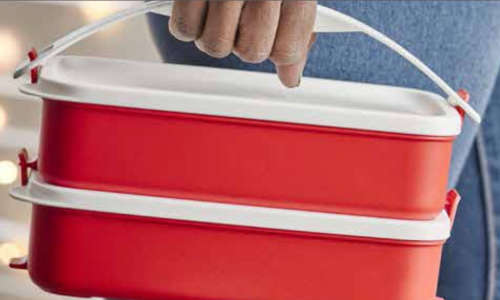 Tupperware Click to Go Set (Red & White)