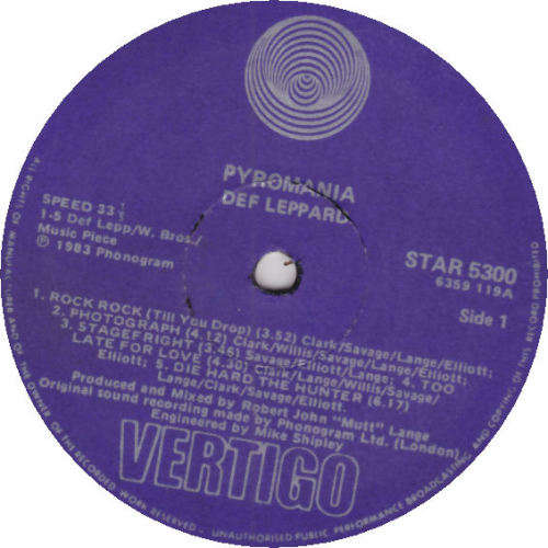 Def Leppard - Pyromania - South African Vinyl