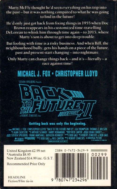 BACK TO THE FUTURE II - Robert Zemeckis & Bob Gale - 1989 Paperback