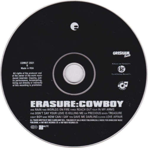 Erasure - Cowboy CD - CDMUT2031