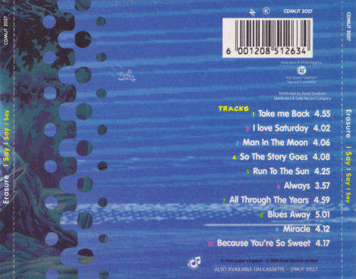 Erasure - I Say I Say I Say CD - CDMUT2027