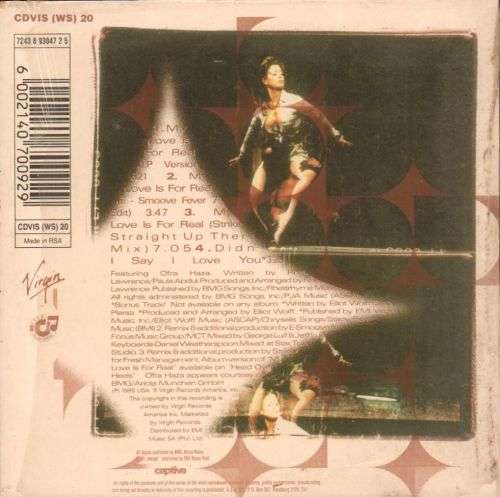 Paula Abdul - My Love Is For Real CD Single - CDVIS(WS)20