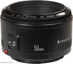 CANON    LENS    EF  50 mm  1:1.8 II  WITH FRONT AND REAR  CAPS .