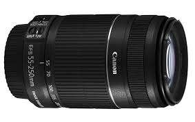 CANON ZOOM LENS EF-S 55-250 mm 1:4-5.6 IS II WITH FRONT & REAR CAPS + POUCH