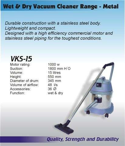Industrial Vacuum Cleaner - 15litre Wet & Dry