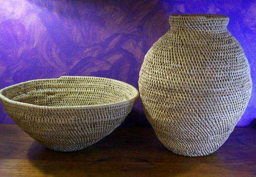 *** PAIR OF VERY LARGE HAND WOVEN BUHERA BASKETS ***
