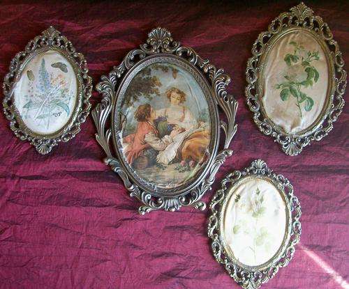 FOUR LOVELY OLD ITALIAN BRASS FRAMES