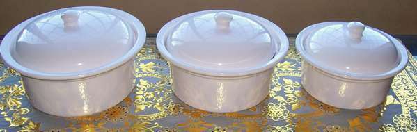 *** NEVER USED AS NEW POTS FOR OVEN BAKING ***