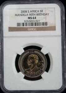 NGC graded 2008 MS64 Mandela's 90th Birthday