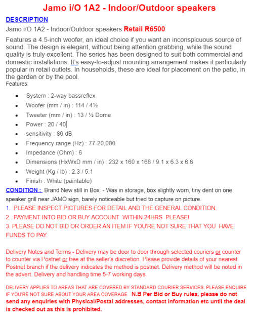 Jamo i/O 1A2 - Indoor/Outdoor speakers