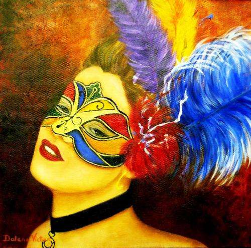 Original Painting By Dalene Victor - Venetian Masks 3