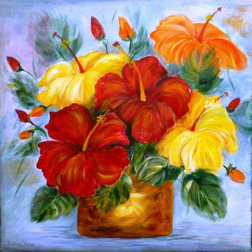 ORIGINAL PAINTING BY DALENE VICTOR - HIBISCUS