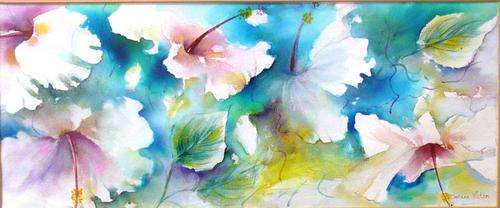 ORIGINAL WATERCOLOUR  BY DALENE VICTOR - HIBISCUS Special !!!!!!!!
