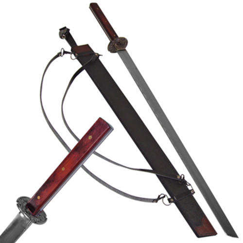 Full Tang Ninja SAMURAI 40 inch Sword 440 steel with leather sheath  GREAT VALUE!!!