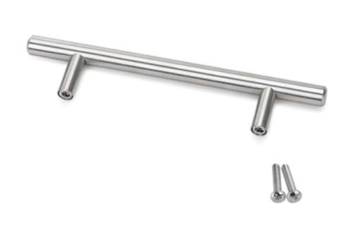 20 pcs satin brushed steel T-bar handles for cupboards/drawers