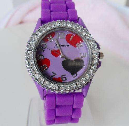 Geneva Ladies/Hearts Watch - Purple