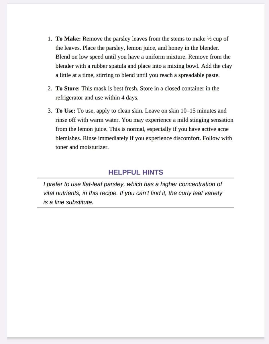 100 Organic Skin Care Recepies EBook PDF