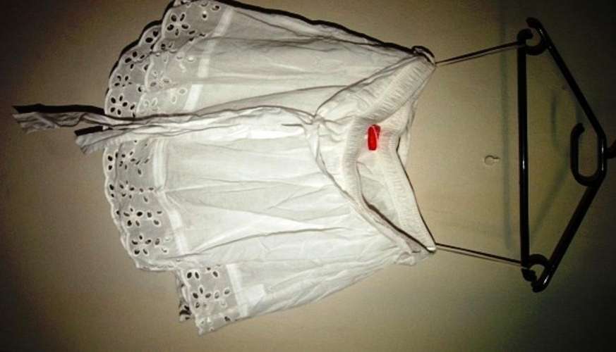 White Mini Skirt with Lace Size 14
