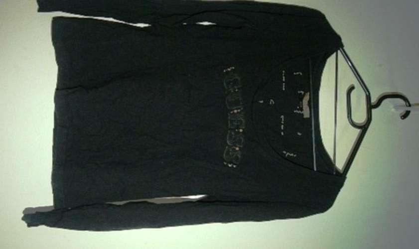GUESS JEANS Black Top with bling Size L
