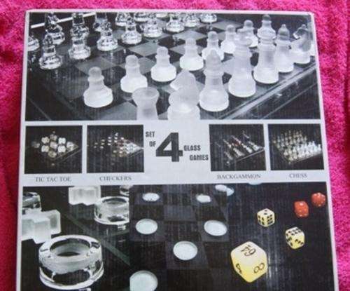 Set of 4 Glass Games