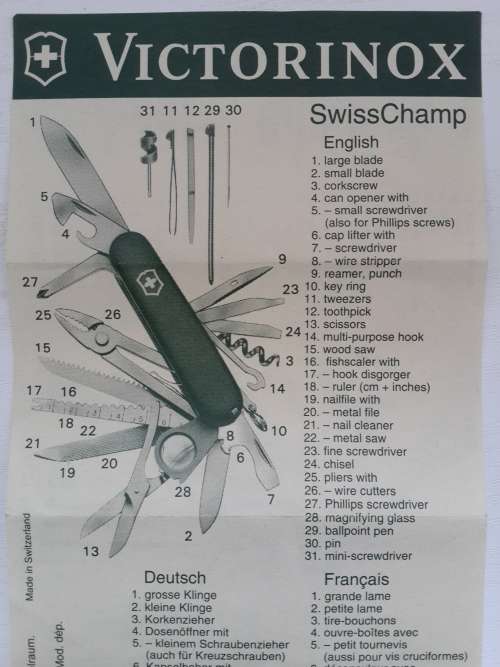 Victorinox Swiss Army Knife 'Swiss Champ' brand new. Great Christmas gift!!!