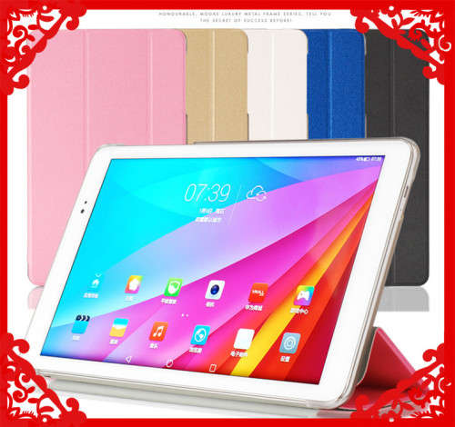Silk Leather Case Folding Stand Cover For Huawei MediaPad T1 10 T1-A21 Tablet 9.6 inch