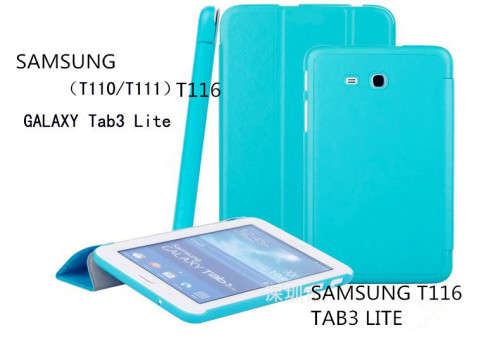 Samsung Galaxy Tab 3 Lite 7.0 3G -SM-T111 SM-T116 Silk Leather Case Folding Stand Cover